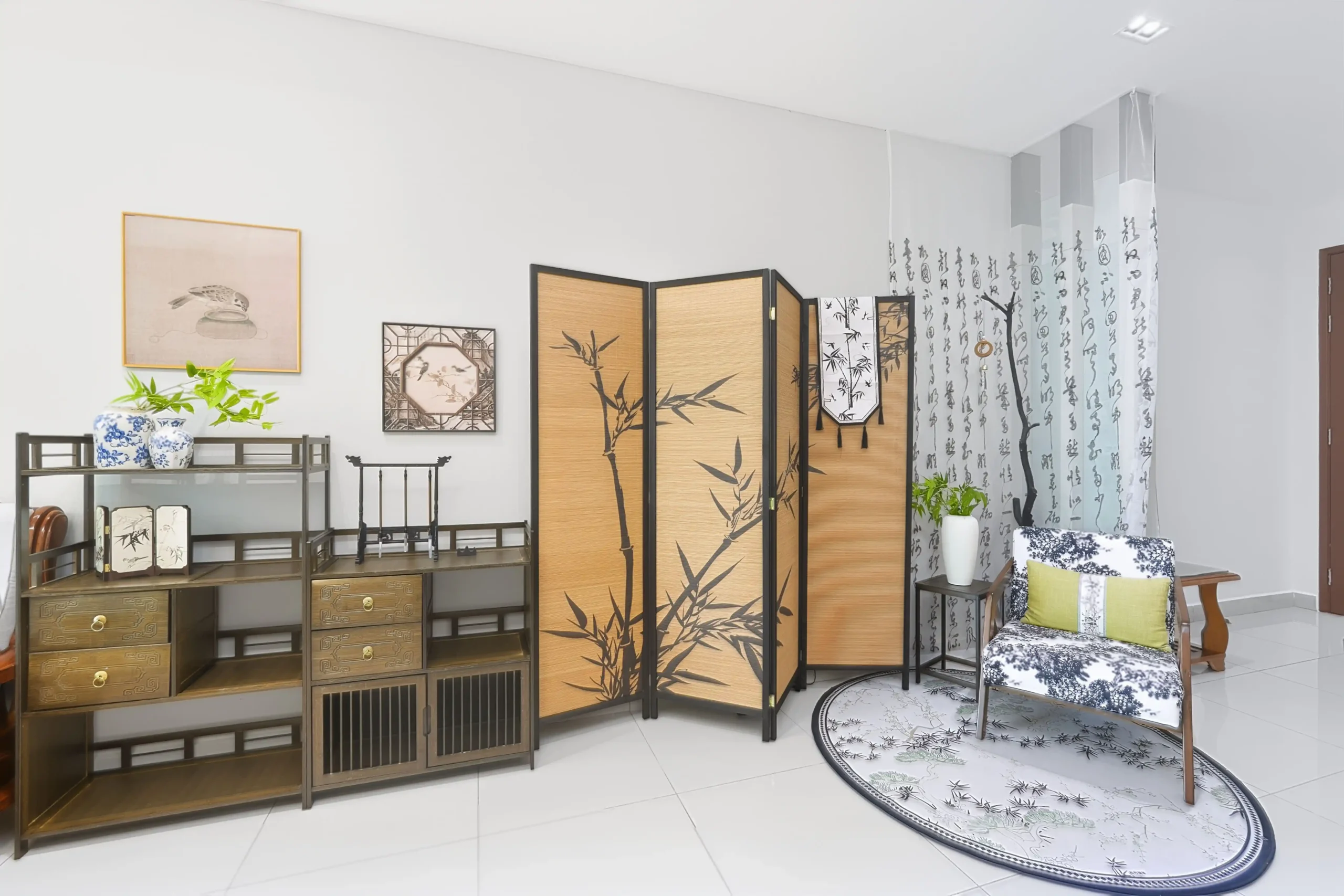 Comfortable sofa and lazy chair seating in air-conditioned high-floor living room