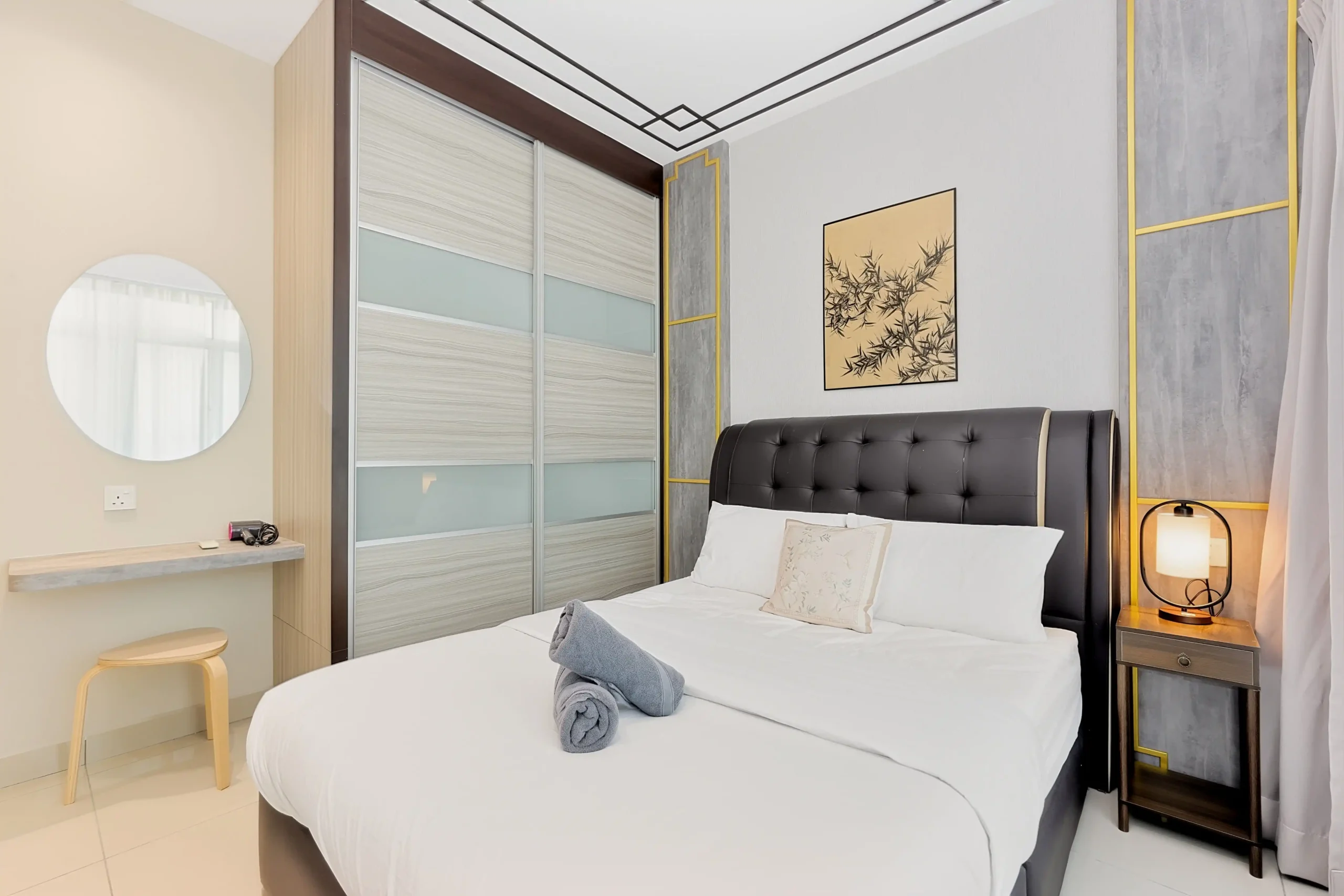 Fully air-conditioned master bedroom with private attached bathroom in Ipoh homestay