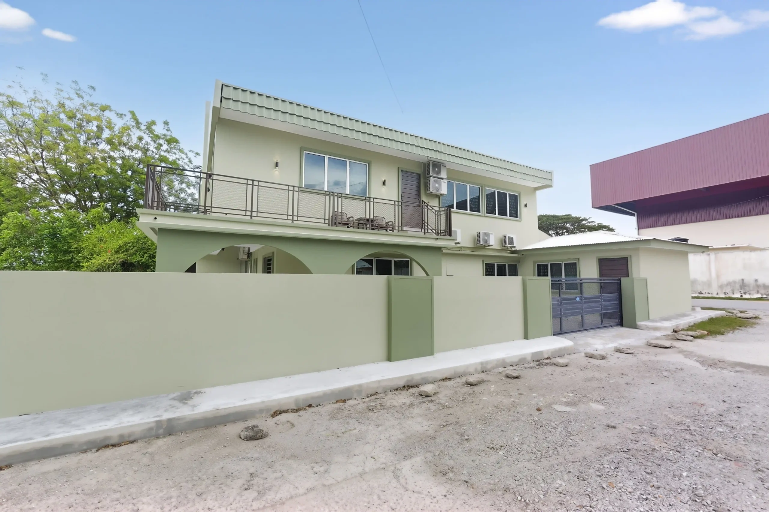 Spacious outdoor porch for wedding morning door games and bride pickup in Ipoh